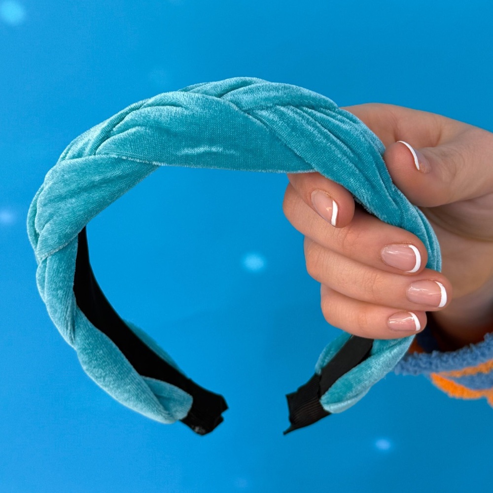 Trendy Blue Weave Headband